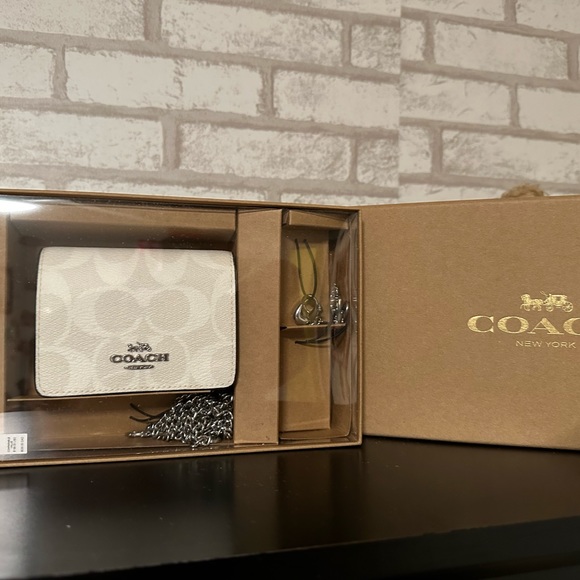 Coach Handbags - Boxed Mini Wallet On A Chain In Signature Canvas